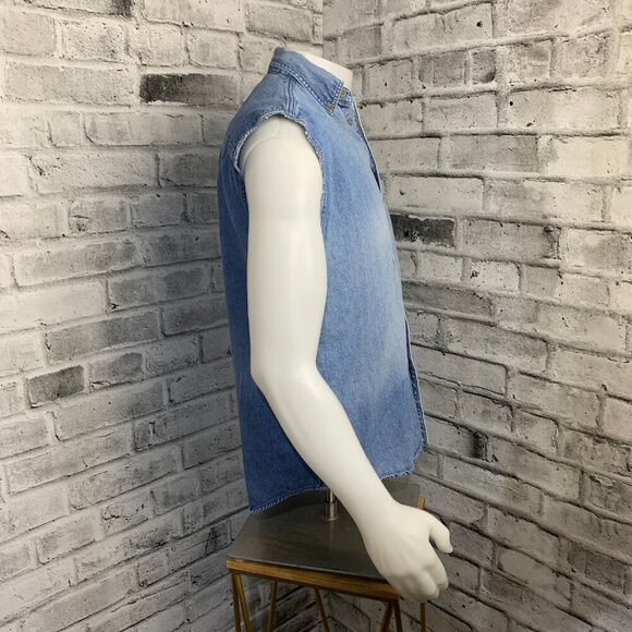 Vintage Caterpillar Denim Cut-Off Shirt - Picture 3 of 10